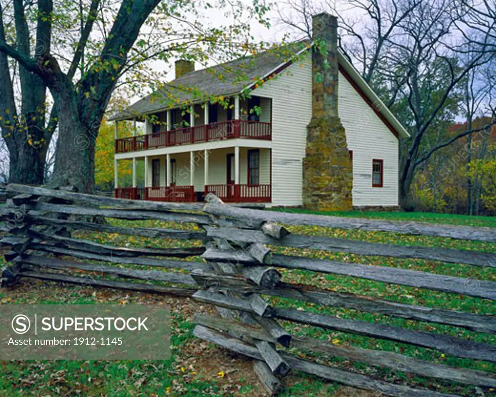 Reconstruction of Elkhorn Tavern  Site of 1862 Civil War Battle that saved Missouri for the Union  Pea Ridge National Military Park  Arkansas