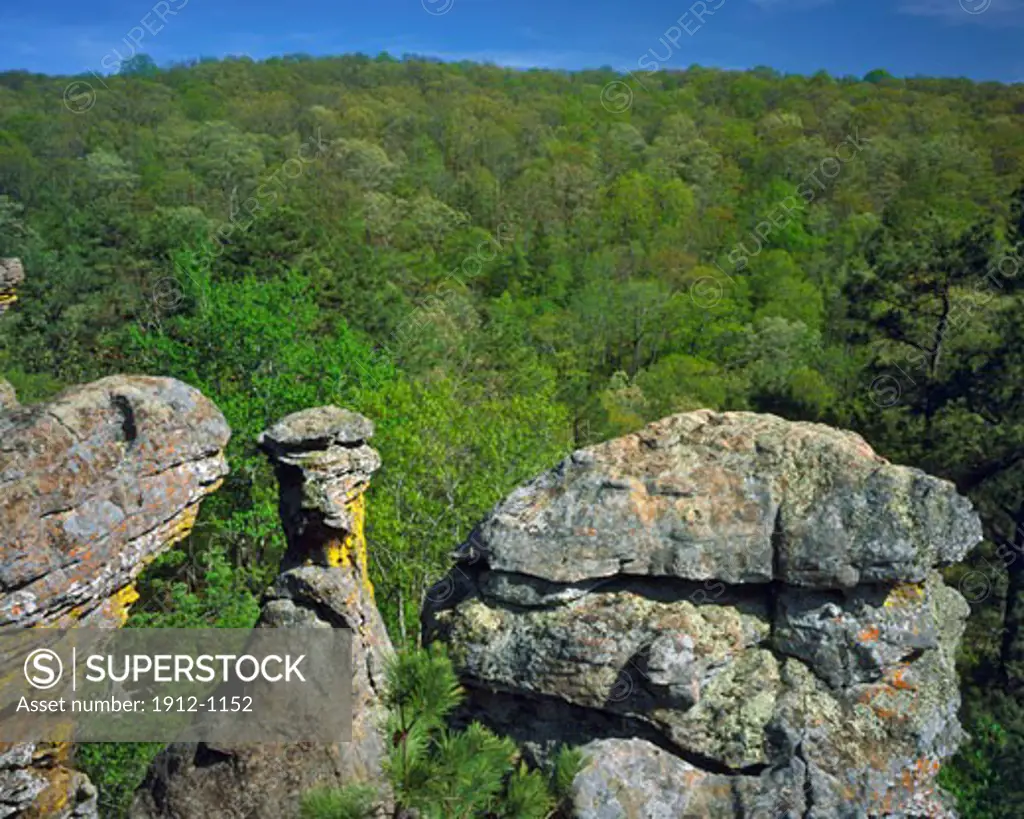 Rock Forms in the Ozark Mountains  Ozark National Forest  Richland Creek Wilderness  Arkansas