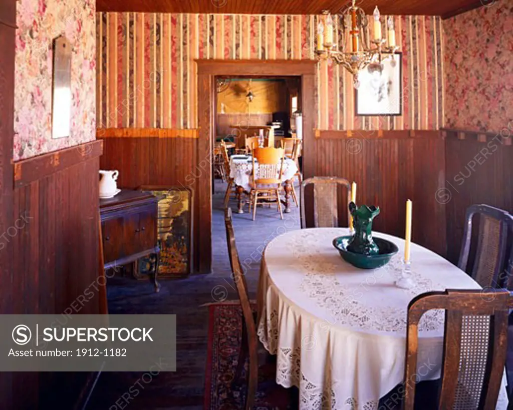Inside the 1871 American Hotel in the Silver  Zinc Mining Ghost Town of Cerro Gordo  White Mountains near Owens Valley  California