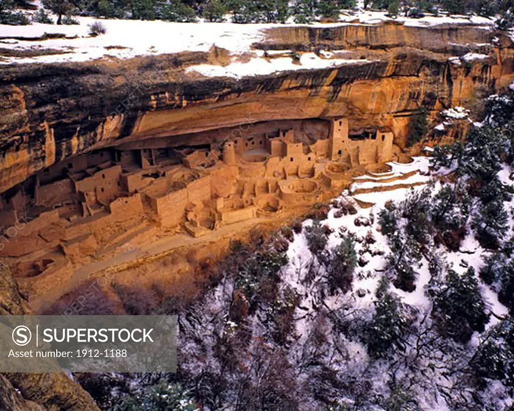 Cliff Palace in Winter  Mesa Verde National Park  Colorado