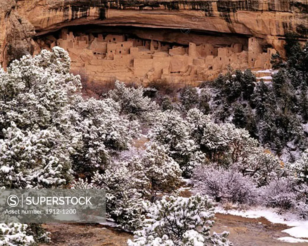 Cliff Palace in Winter Storm  Mesa Verde National Park  Colorado