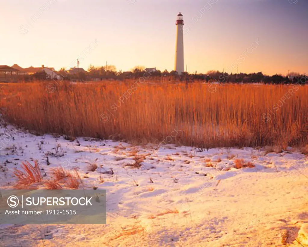 Snow at Cape May Lighthouse  Cape May State Park  New Jersey