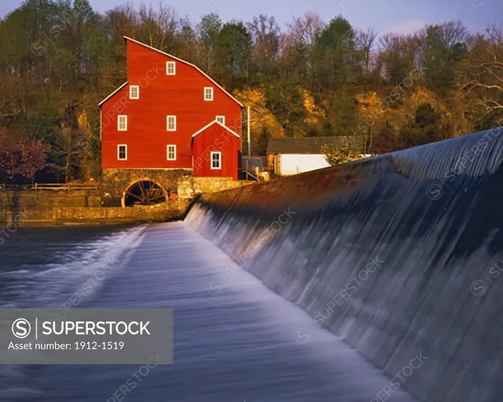 Spring Morning at Clinton Mill Red Mill  Clinton  South Branch of Raritan River  New Jersey