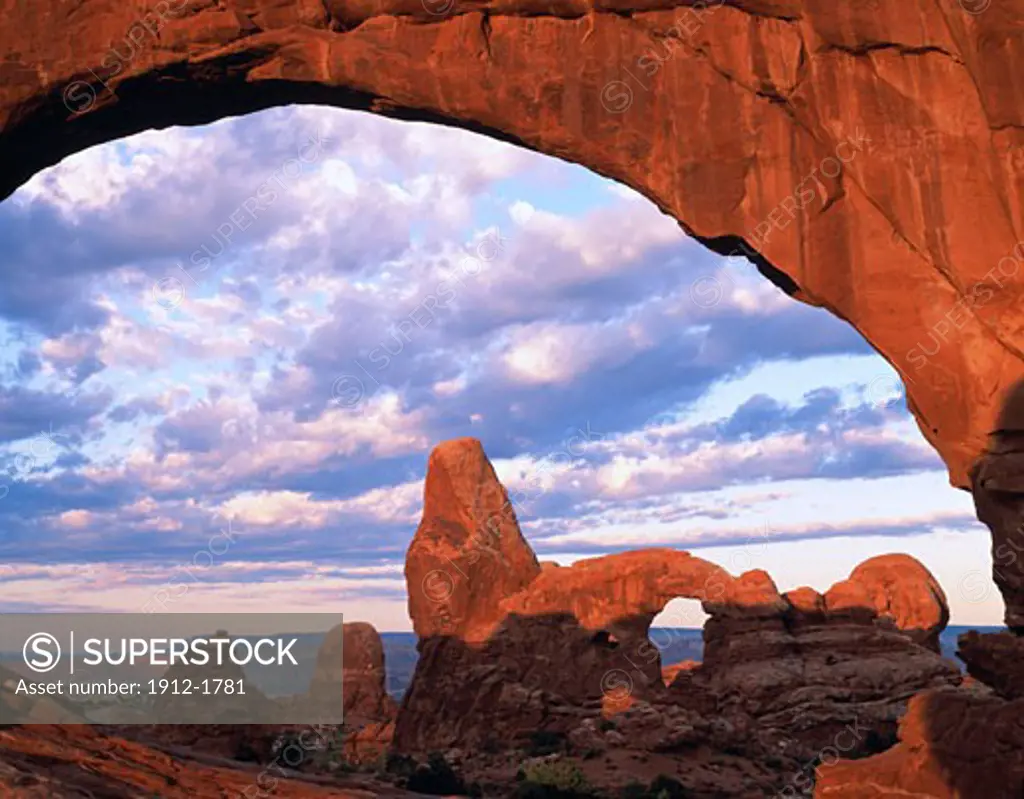 Turret Arch Through North Window  Arches National Park  Utah