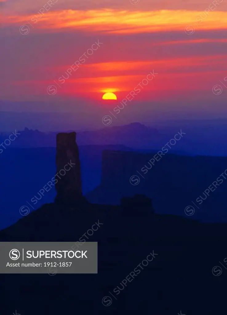 Sunset Over Castle Rock  Castle Valley  Utah