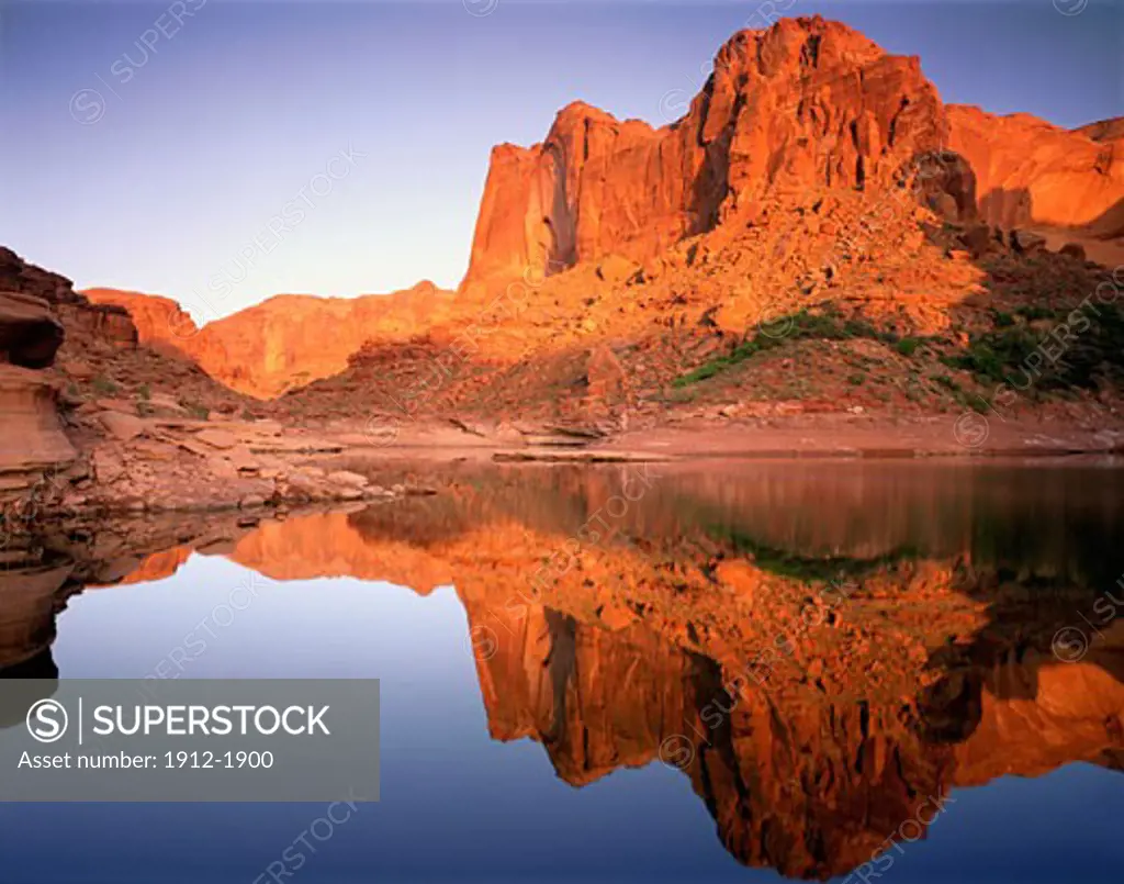 Reflection in Knowles Canyon  Glen Canyon National Recreation Area  Utah