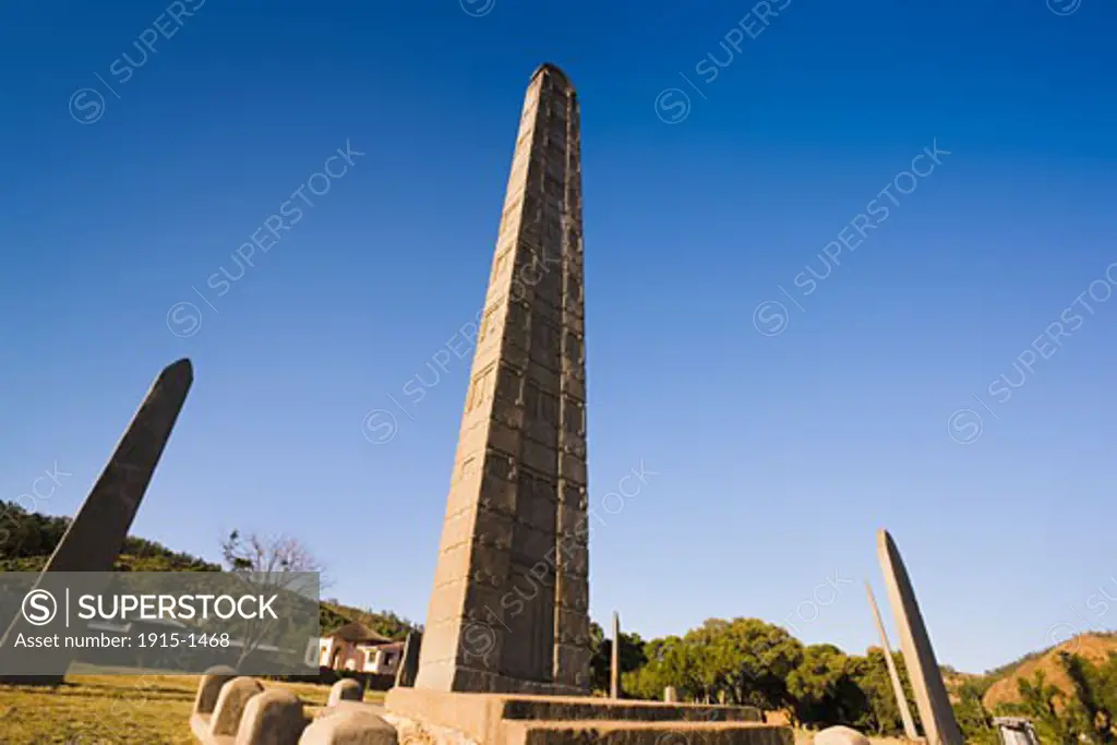 Obelisk at dusk Axum Ethiopia