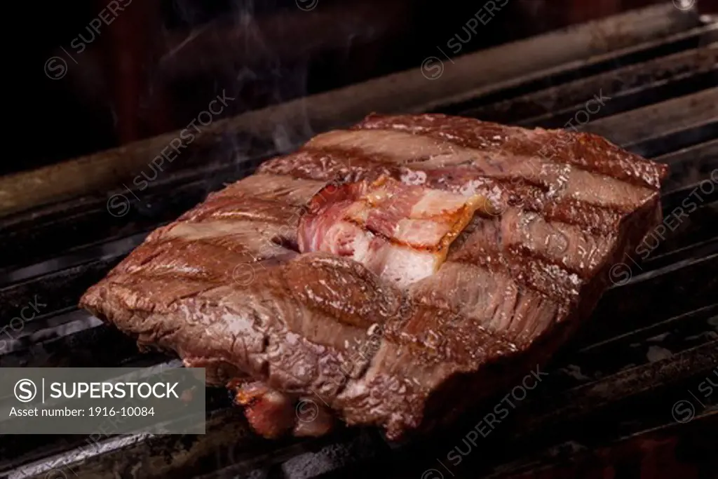 steak in a grill