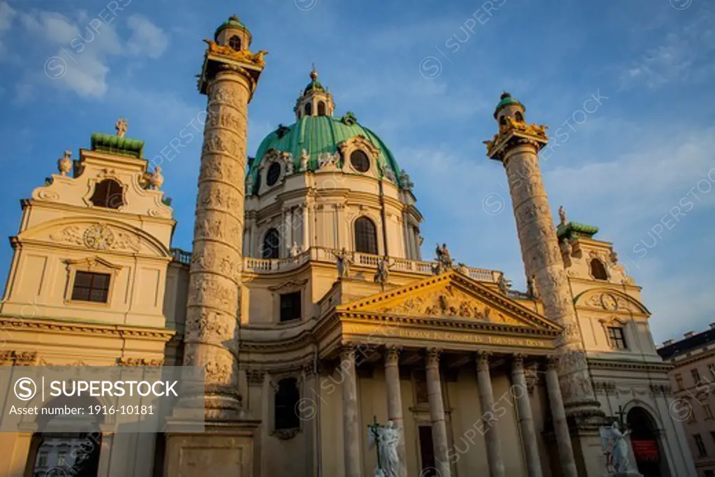 Karlskirche, St. Charles Borromeo church by Fischer von Erlach in Karlsplatz, Vienna, Austria, Europe