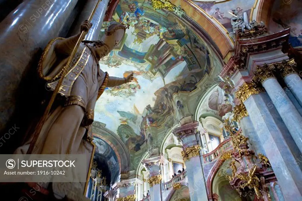 St Nicolas Church.  the central nave. Malá Strana quarter.Prague. Czech Republic