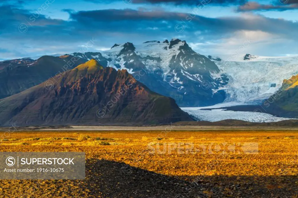 Mountain landscape in south Iceland.