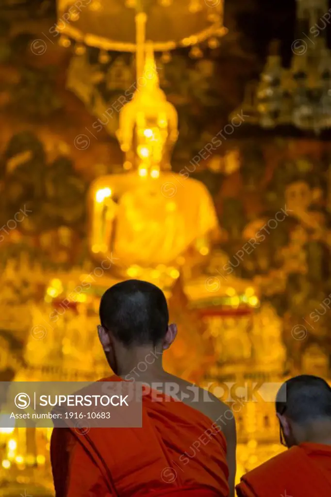 Buddhism monks. Wat Pho temple. Bangkok, Thailand.