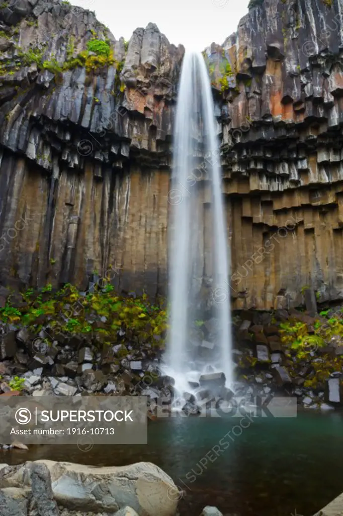Svartifoss waterfall. Skaftafell National Park. Iceland.
