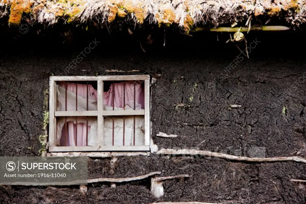 A typical house at páramo building with natural materials.  Chile Volcano, Nariño, Colombia.