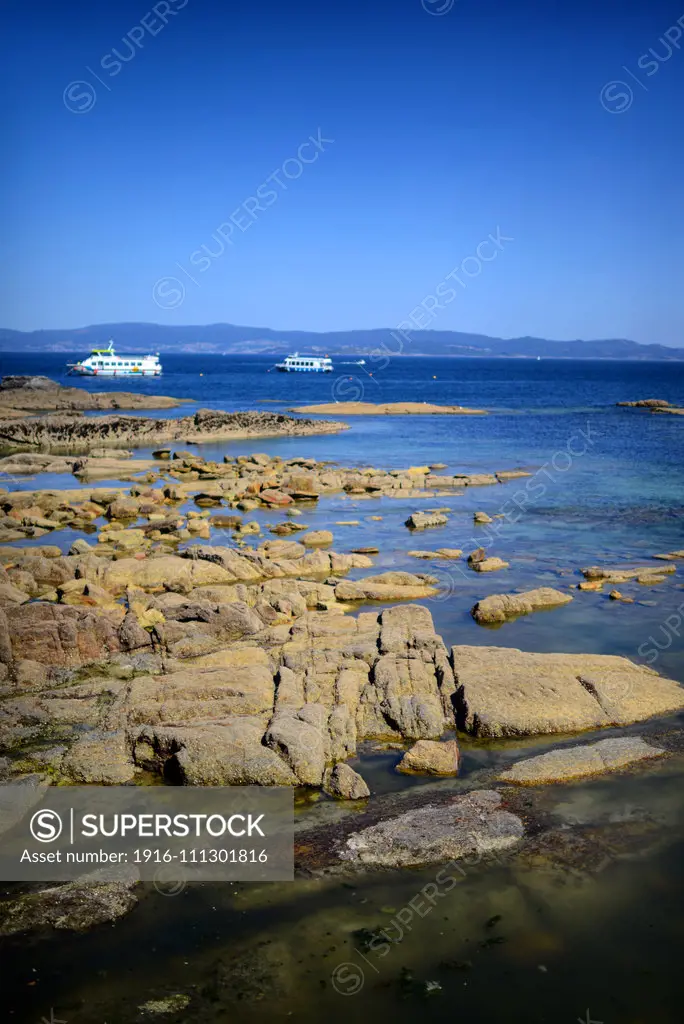 Ons Island in the coast of Pontevedra, Galicia, Spain