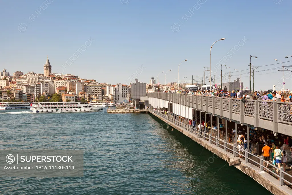 Galata Bridge, Golden Horn, Eminonu, Istanbul, Turkey