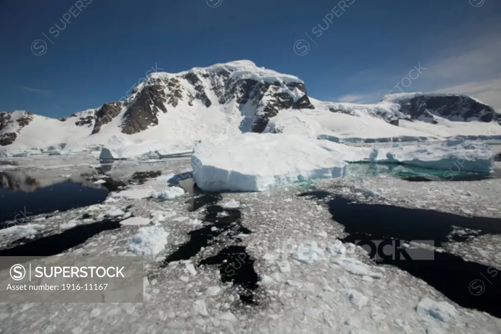 Float ice in sheltered bay. Antarctica Errera Channel