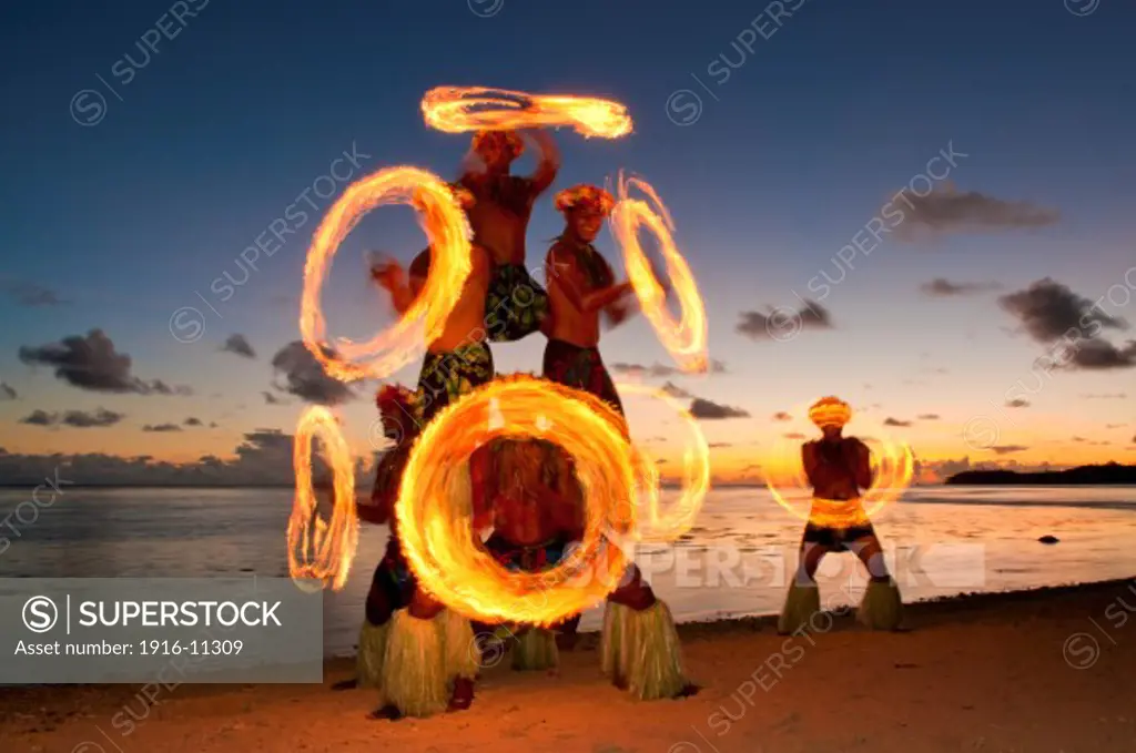 Fire Dance performance at Shangri-La Resort, Coral Coast, Viti Levu Island, Fiji.