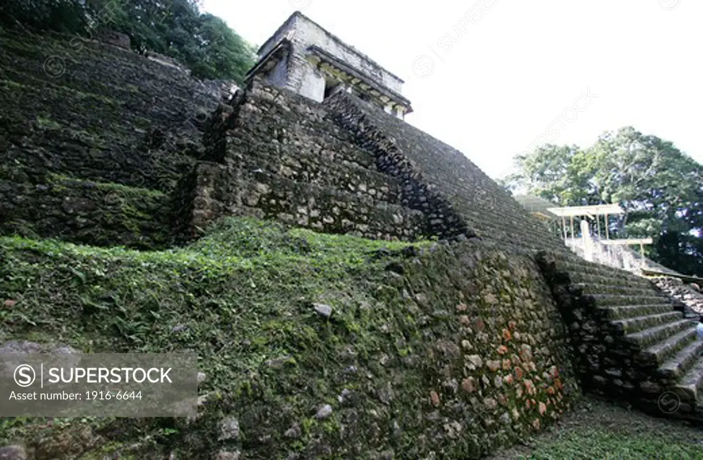 Mexico, Chiapas, Bonampak Archaeology Site, Ruins of temple