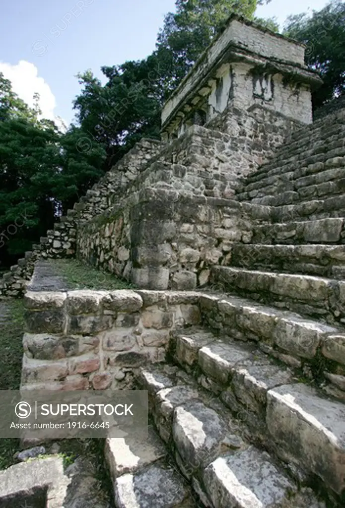 Mexico, Chiapas, Bonampak Archaeology Site, Ruins of temple