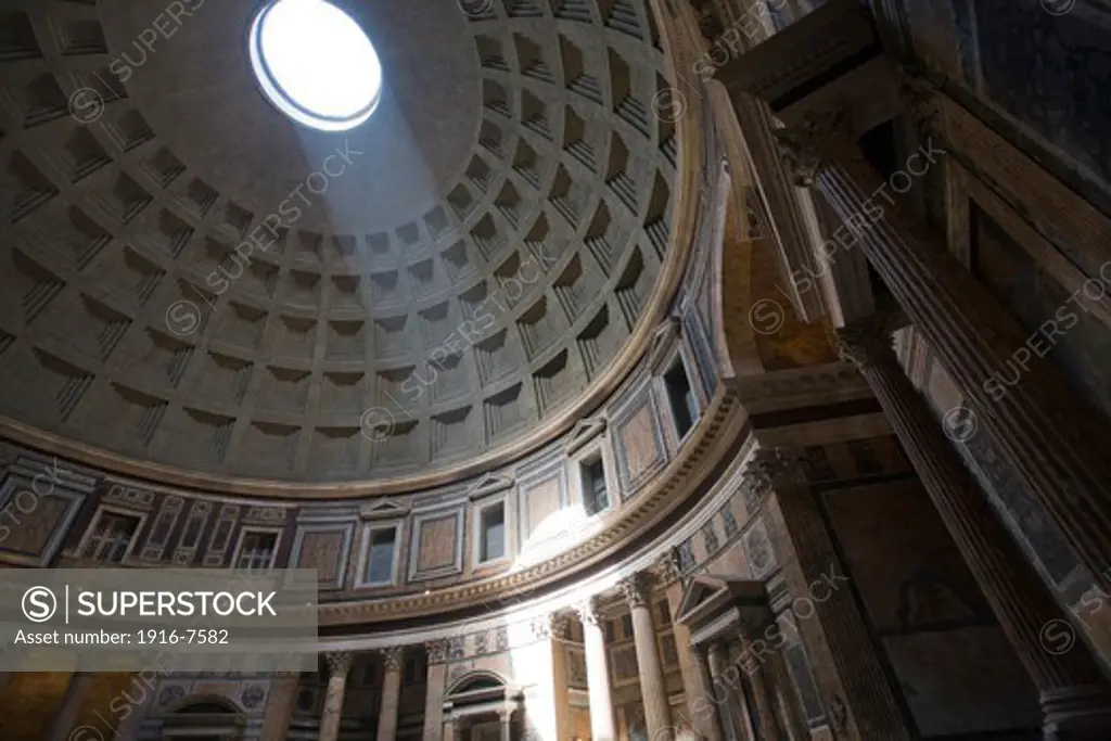 Italy, Rome, Pantheon dome with its oculus