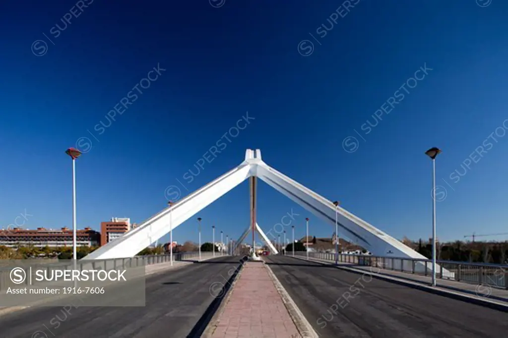 Spain, Andalusia, Seville, Barqueta Bridge built for Expo 92.