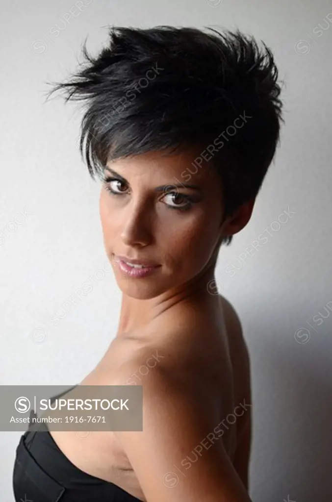 Attractive short haired woman