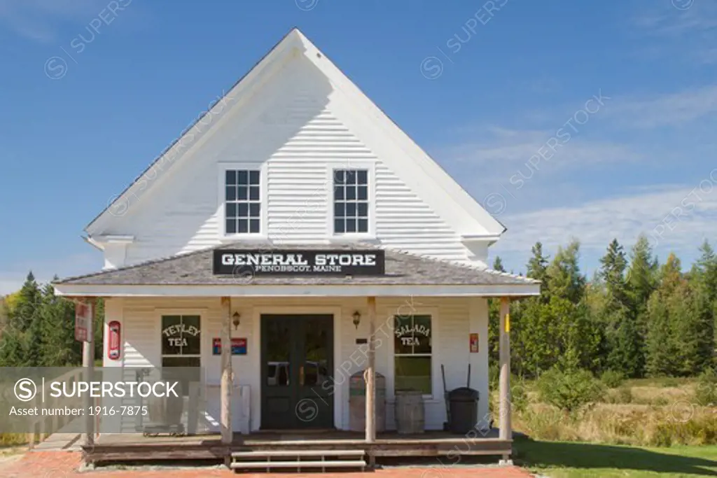 Facade of a museum, Old Penobscot General Store, Blue Hill Peninsula, Maine, USA