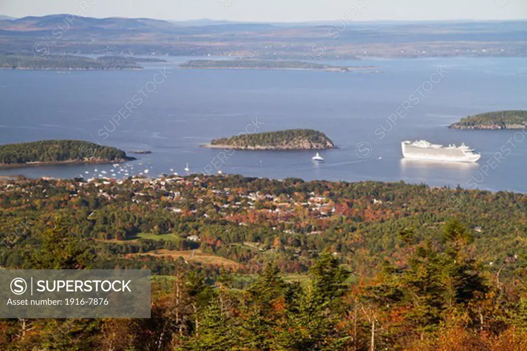 Cruise ship in the sea, Penobscot Bay, Acadia National Park, Maine, USA