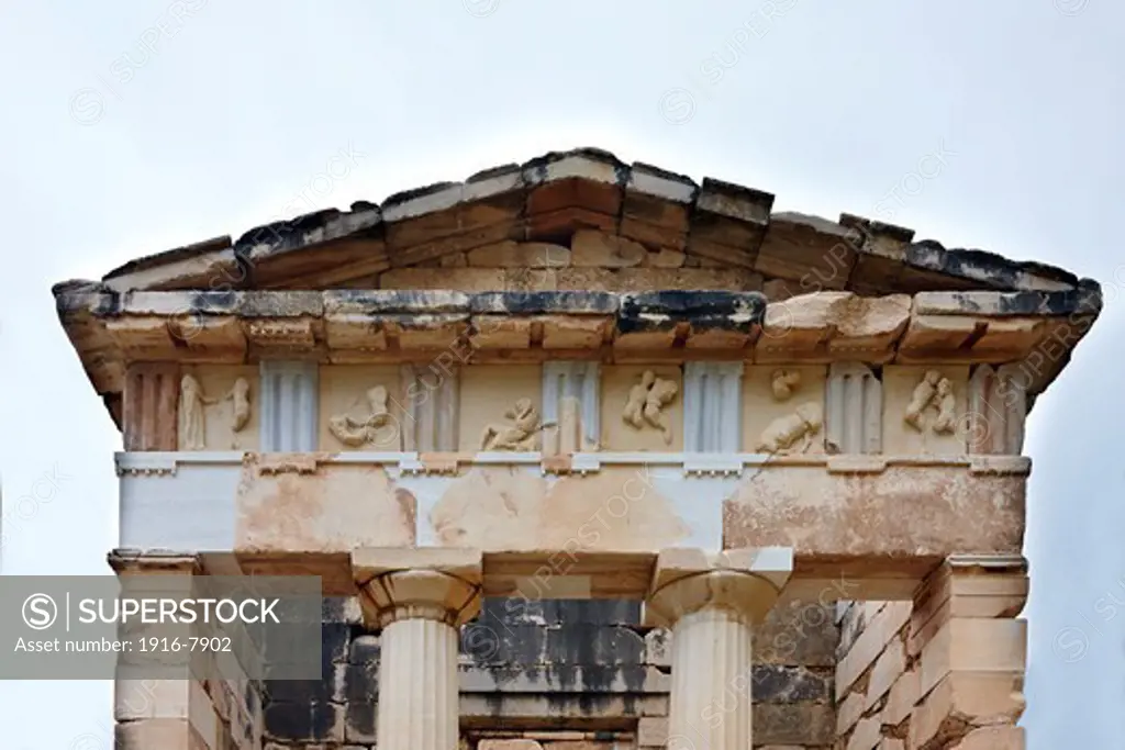 Detail of the Athenian Treasury, Sanctuary of Apollo, Delphi, Greece