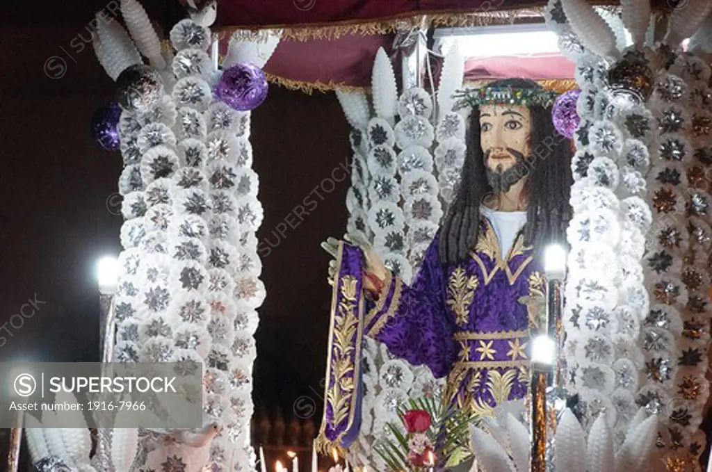 Peru, Ayacucho, Holy Week.'Cristo Salvador del Mundo' (Christ the Savior of the world)  opens the cycle of processions of ayacuchan holy week. Ten days before Easter of resurrection.