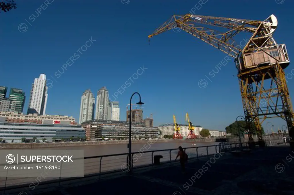 Crane in the riverside, Puerto Madero, Buenos Aires, Argentina