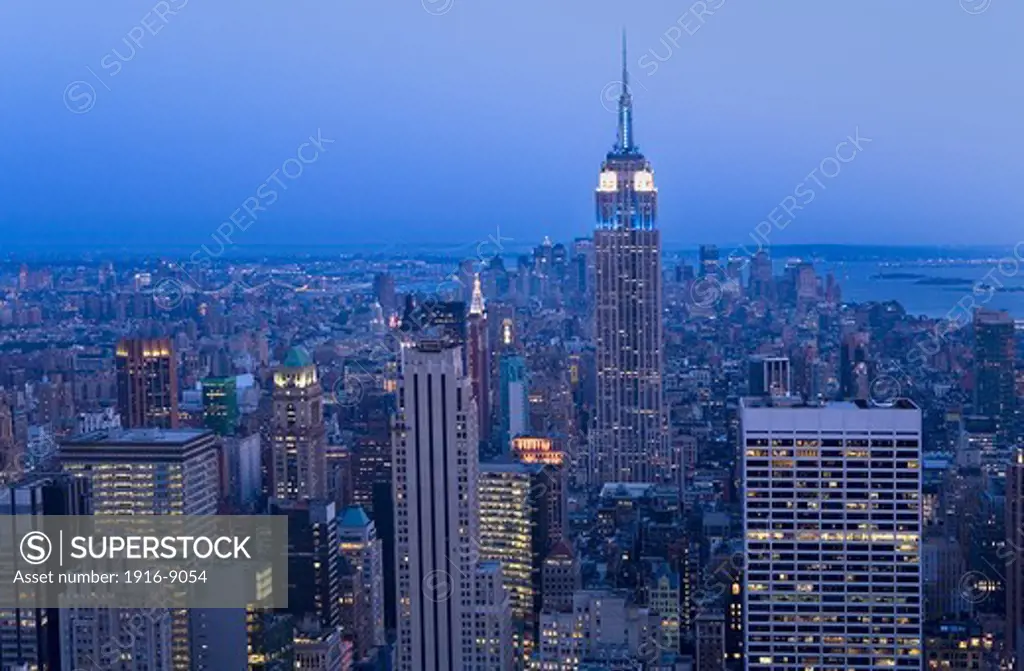 Skyline of Manhattan with Empire state building.New York City, USA