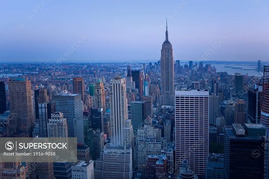 Skyline of Manhattan with Empire state building.New York City, USA
