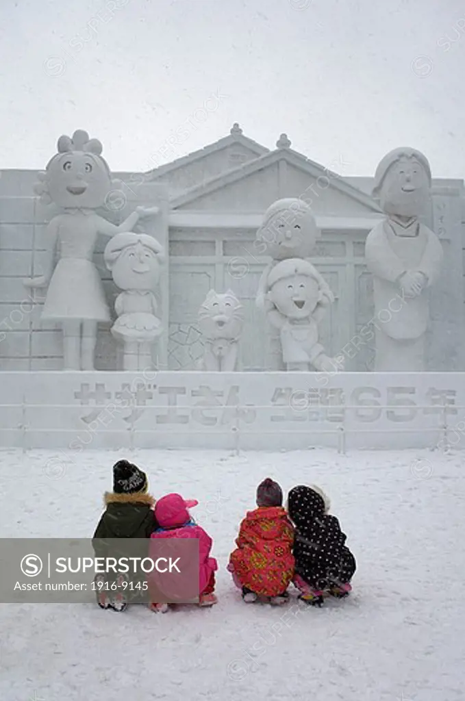 Visitor,Sapporo snow festival,snow sculptures,Odori Park, Sapporo, Hokkaido, Japan