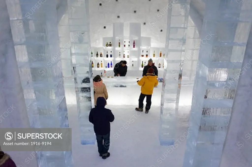 Ice bar,Igloo Village on Shikaribetsu frozen lake,Snow Water surface ,Shikaribetsu, Hokkaido, Japan