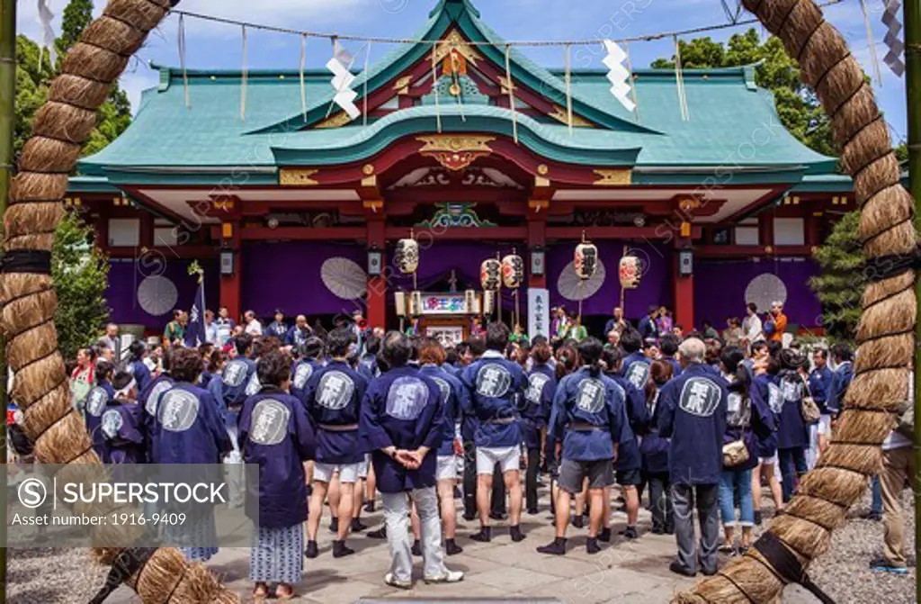 Reisai Hohei ceremony during Sanno Matsuri, in  HieJinja shrine, Nagata-cho.Tokyo city, Japan, Asia