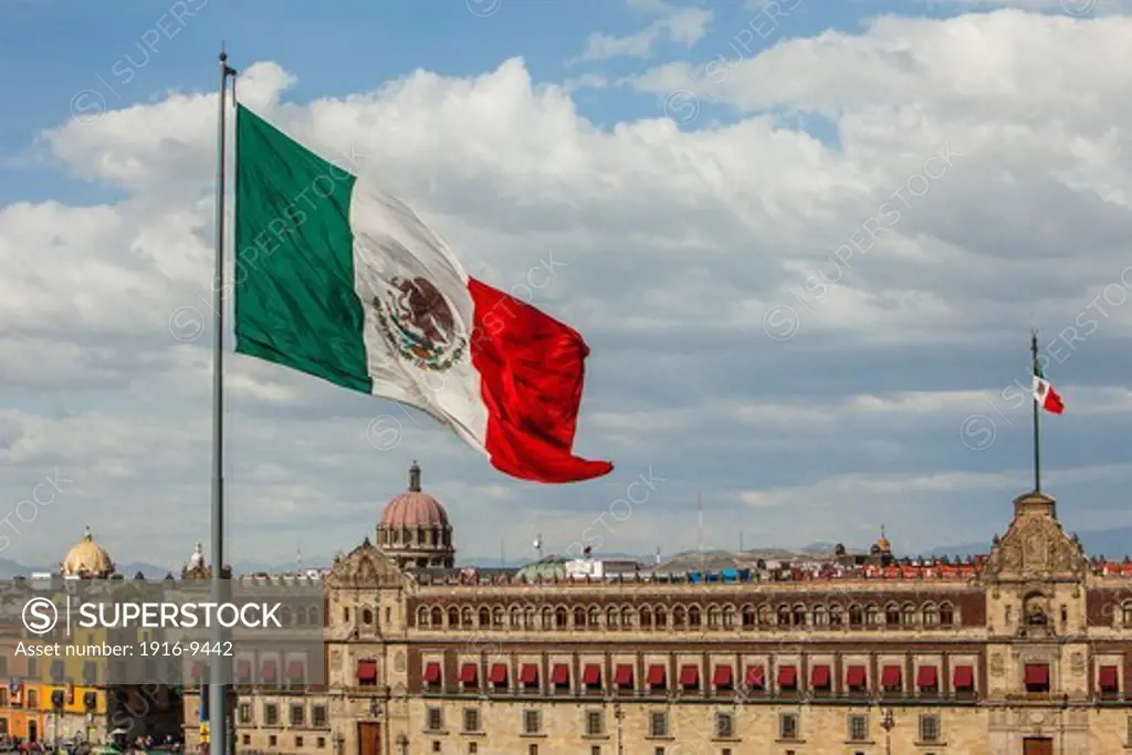 National Palace, Palacio Nacional, in Plaza de la ConstituciÌ_n, El Zocalo, Zocalo Square, Mexico City, Mexico