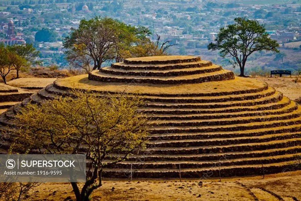 Circular stepped pyramid, Guachimontones archaeological site , near Teuchitlan, Jalisco, Mexico