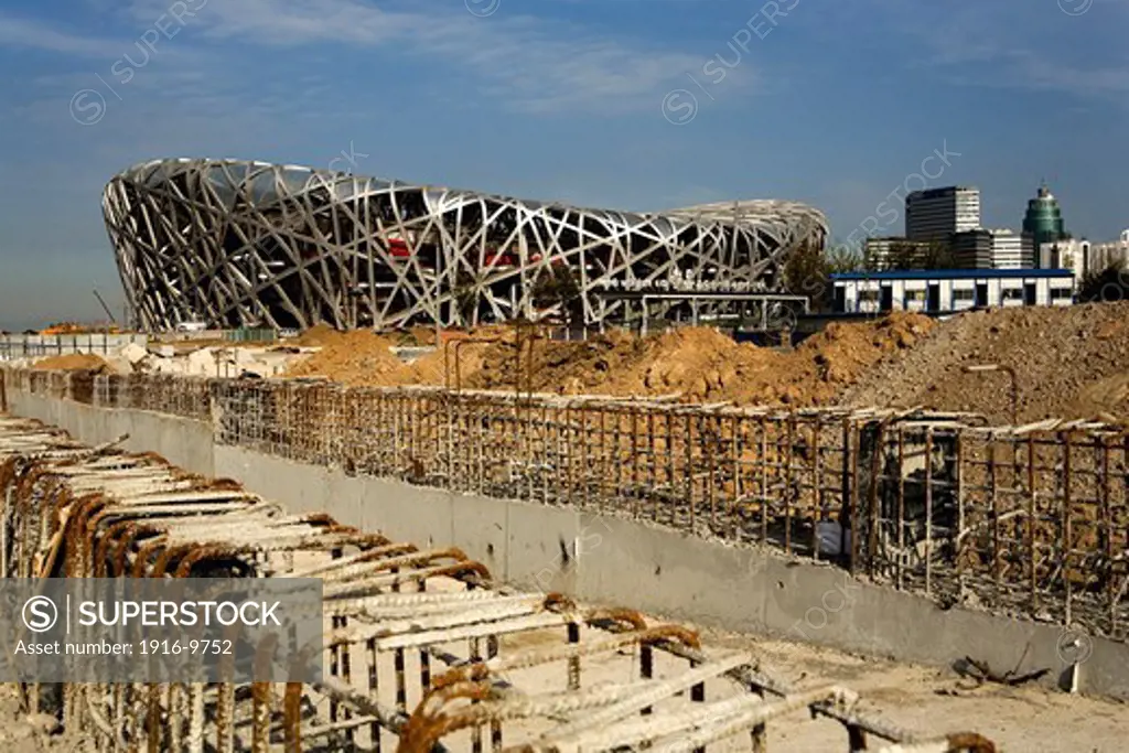 National Olympic Stadium, by Herzog and Meuron, Under Construction,Beijing, China