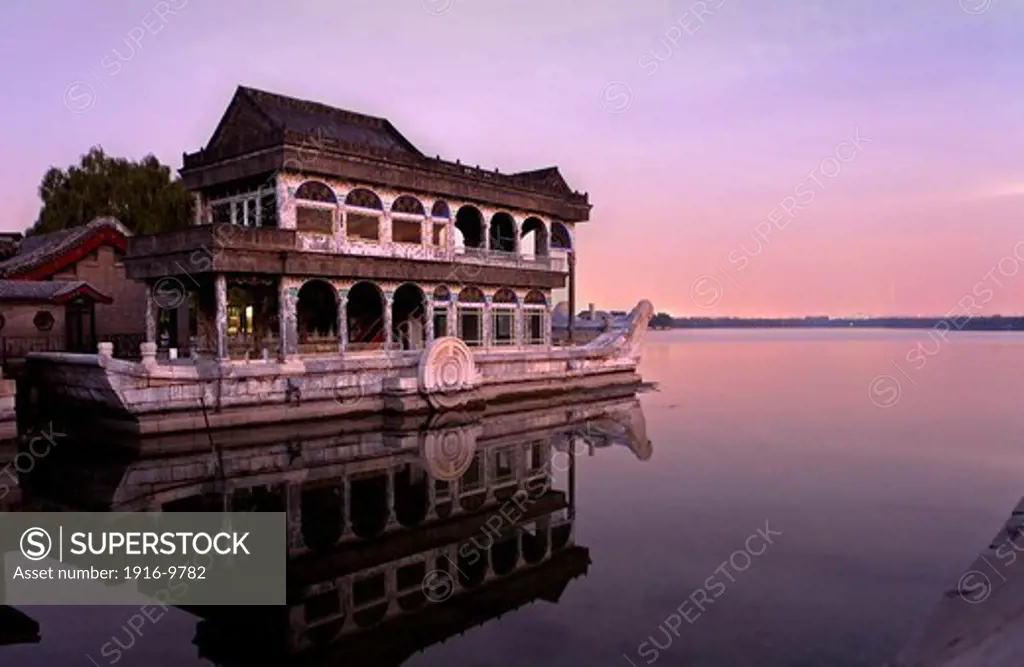 Summer Palace, in Kunming Lake. The Marble Boat,Beijing, China
