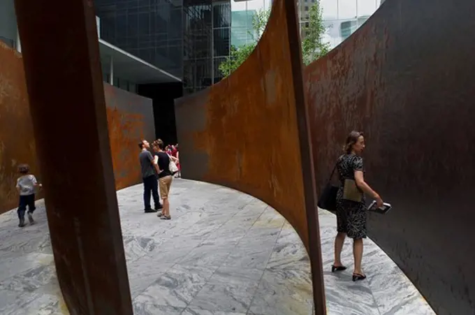 MoMA (Museum of Modern Art). Courtyard.Richard Serra Sculpture,New York City, USA