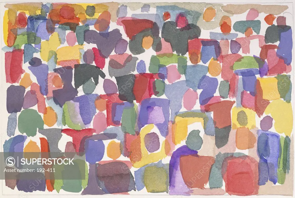 Crowd IV  1993 Diana Ong (b.1940/Chinese-American) Watercolor