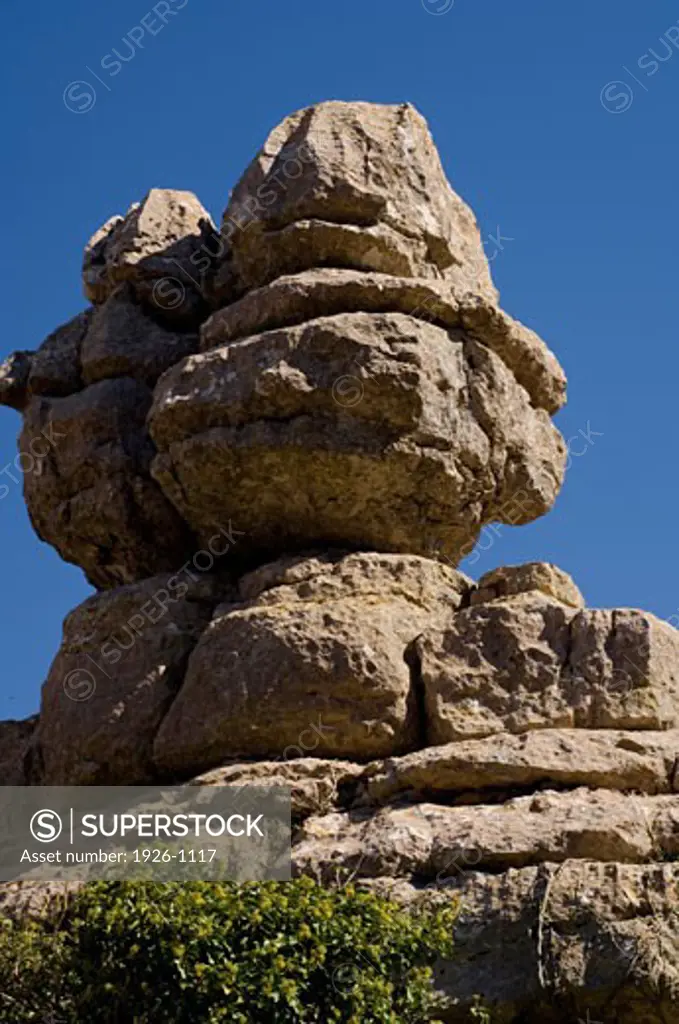 Interesting rocky formations in El Torcal  Mlaga  Spain