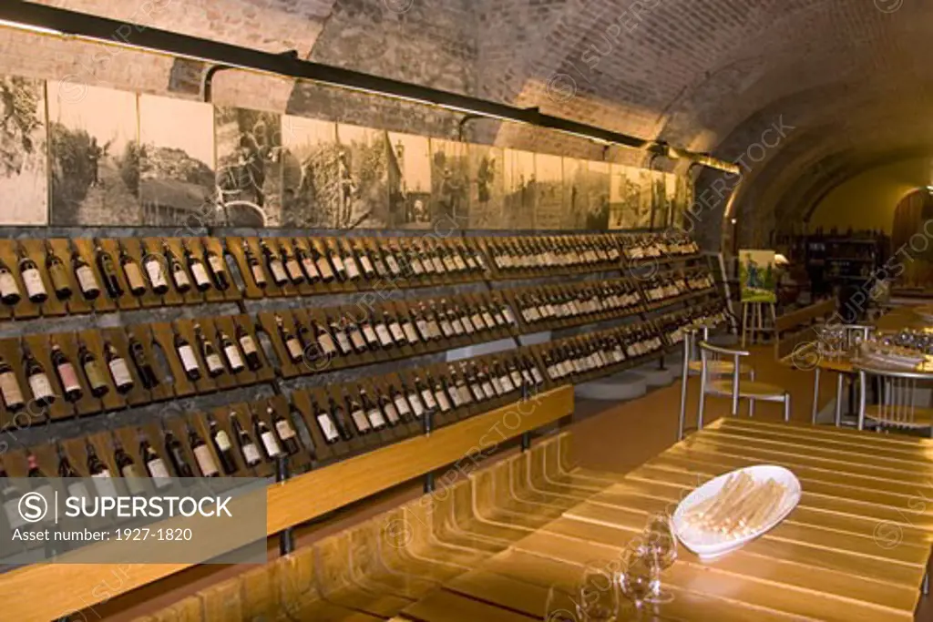 Wine museum  store and tasting room for Barolo wine in Falletti Castle Barolo in the Piedmonte area of Italy