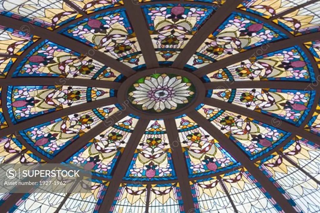 Art Deco glass ceiling  Empress Hotel Victoria  Canada