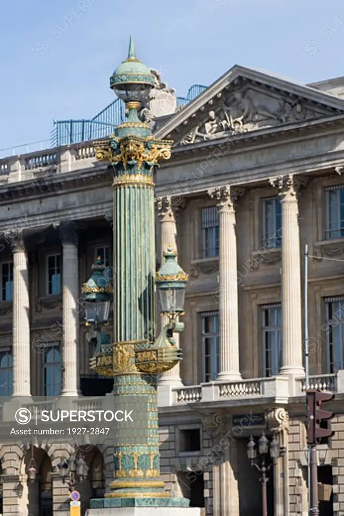 Ornate lampost in the Place de la Concorde Paris France