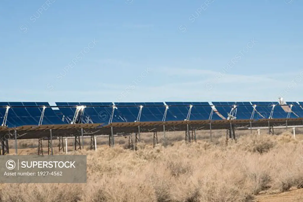 Solar panels for a solar electric plant Mojave Desert  California