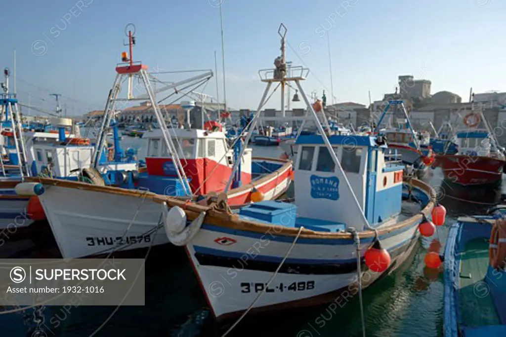 Tarifa Cadiz Province Costa de la Luz Spain Fishing boats in port