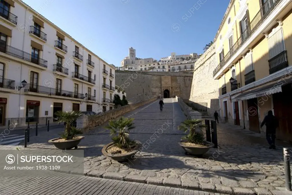 Winter scenes of Dalt Vila and La Marina area where thousands of people crowd the streets during the summer season